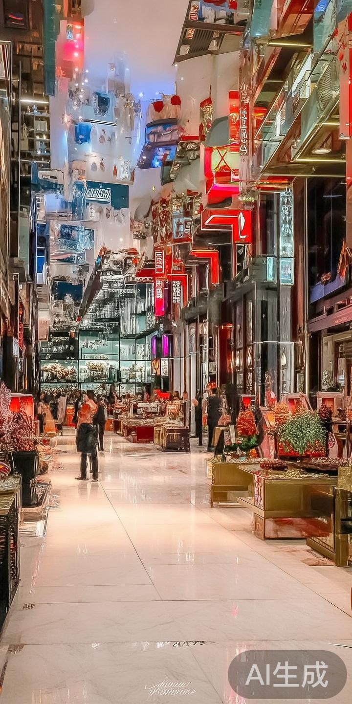 走进新葡京金沙城，首先映入眼帘的是琳琅满目的精品店